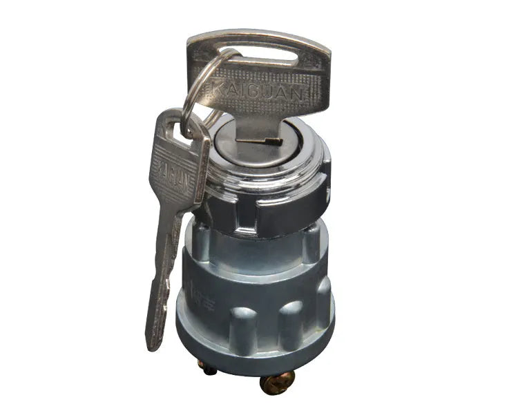 Copper vehicle ignition lock with key for trucks and forklifts