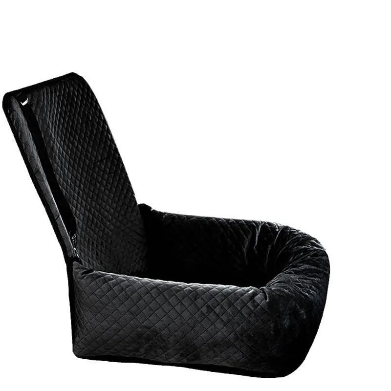 Black breathable pet car hanging bag with waterproof seat cushion for dogs