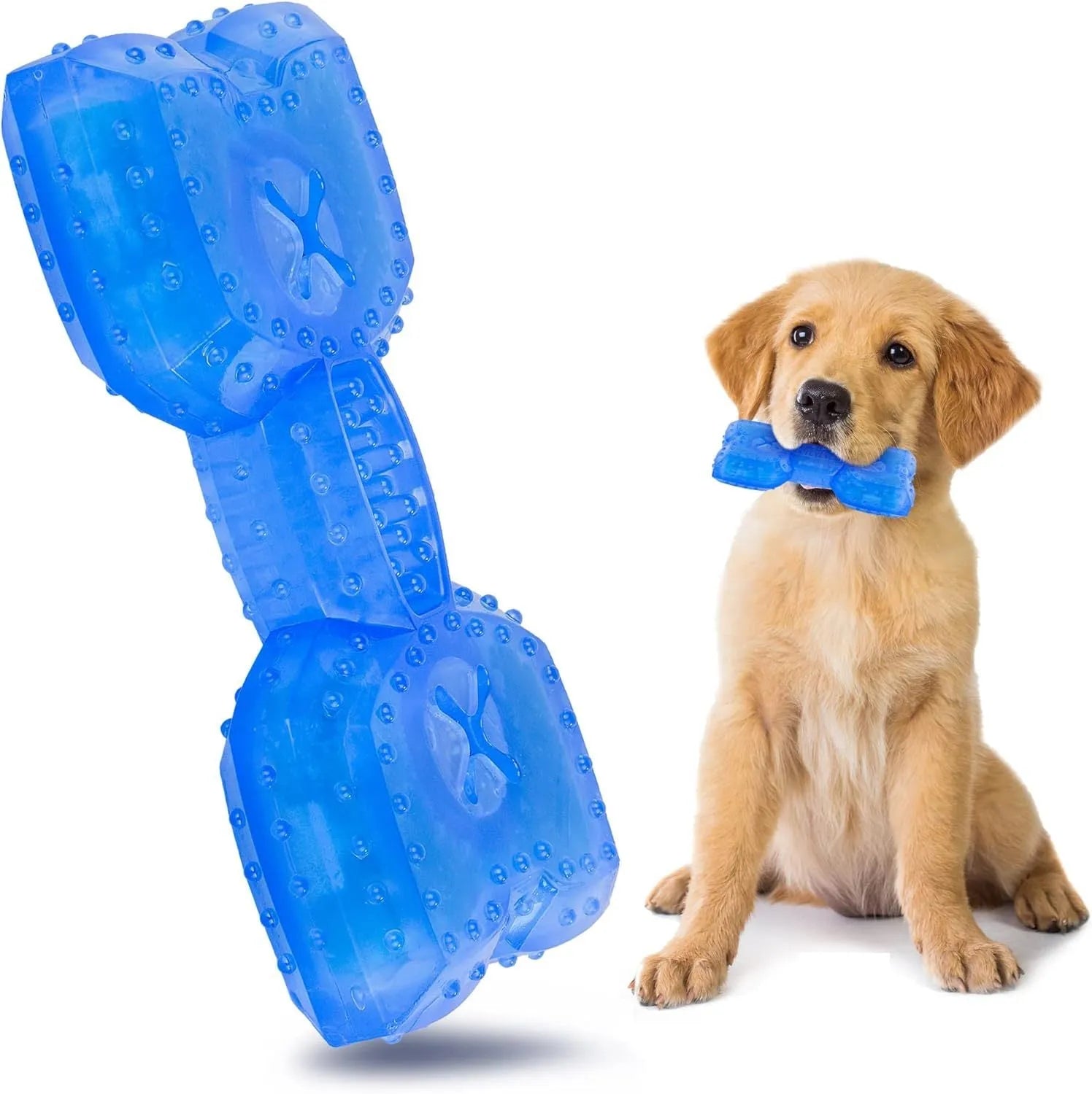 Freezable dog cooling chew toy with thickened non-toxic construction