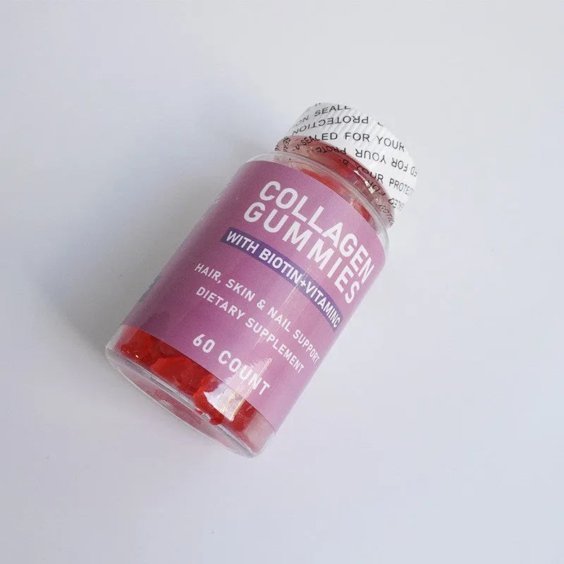 Collagen gummies soft candy 60 capsules in a container