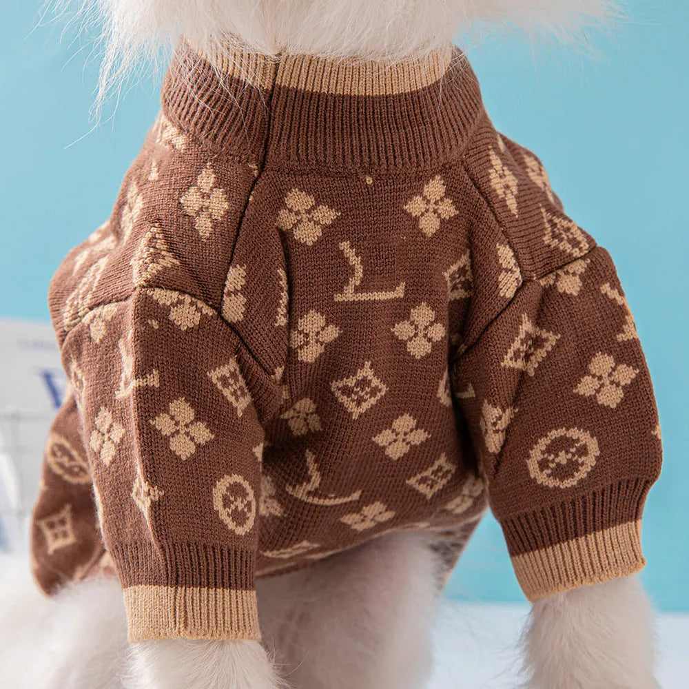 Wool dog sweater in monochrome and two-tone colours for autumn and winter wear
