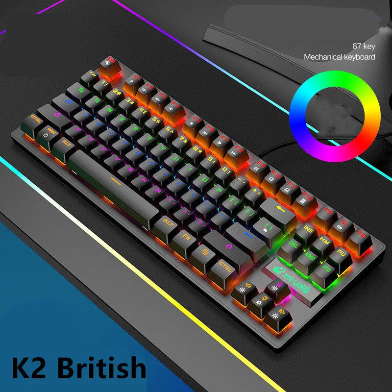 Mechanical gaming keyboard in multiple colours with British layout option