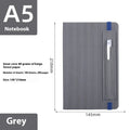A5 faux leather notebook with 200 pages of Dorian paper, wired binding, blue cover