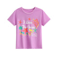 Girls' short sleeve cotton summer top with cartoon print in colour NT028