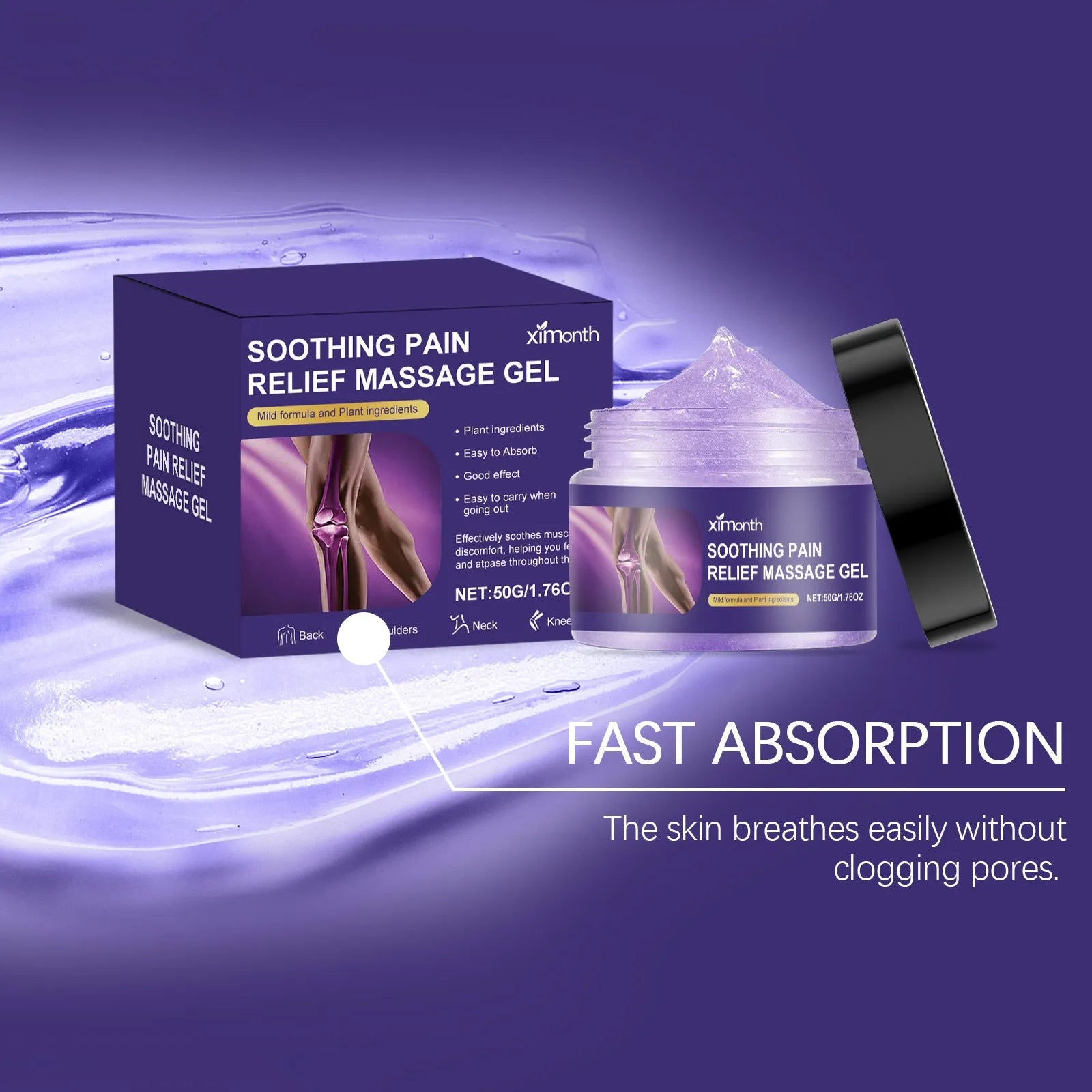 50g tube of body joint care gel for topical application on universal skin types