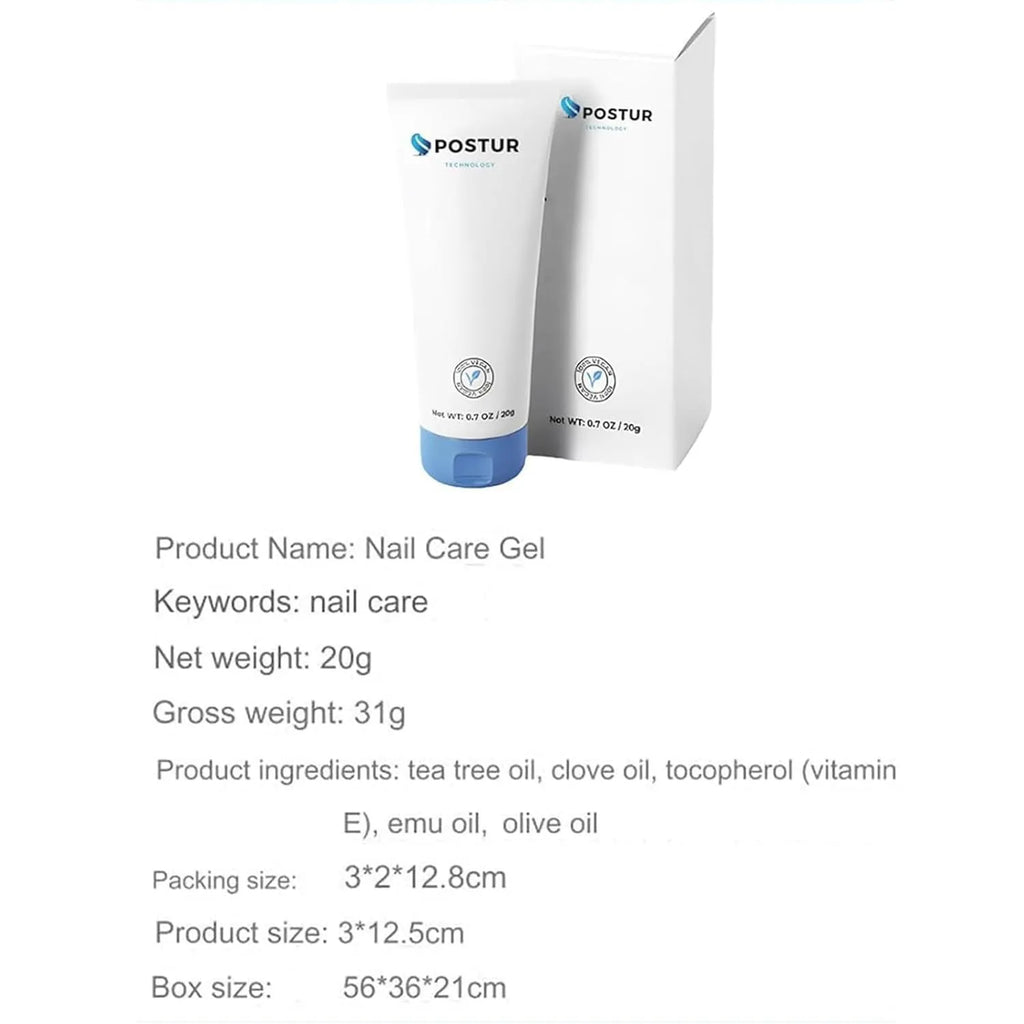 20g nail gel polish bottle measuring 3cm by 2cm by 12.8cm.