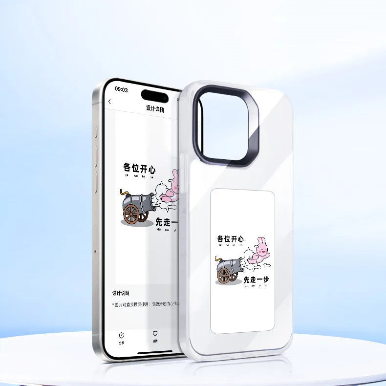 NFC smart ink screen acrylic fall protection phone case for iPhone 14 Pro Max in space gray