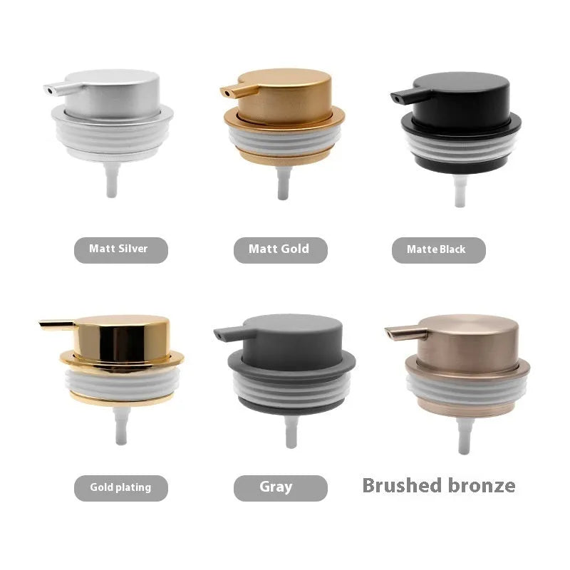 ABS plastic foam pump head for liquid soap in gold silver and black finishes