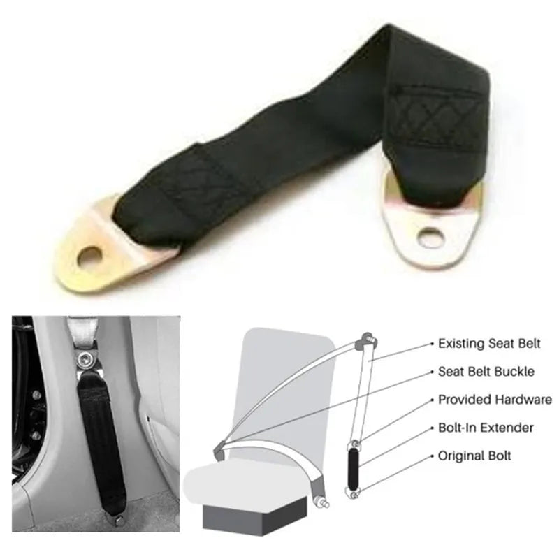 Black electric door limit fixing strap with screw nuts for universal vehicle installation