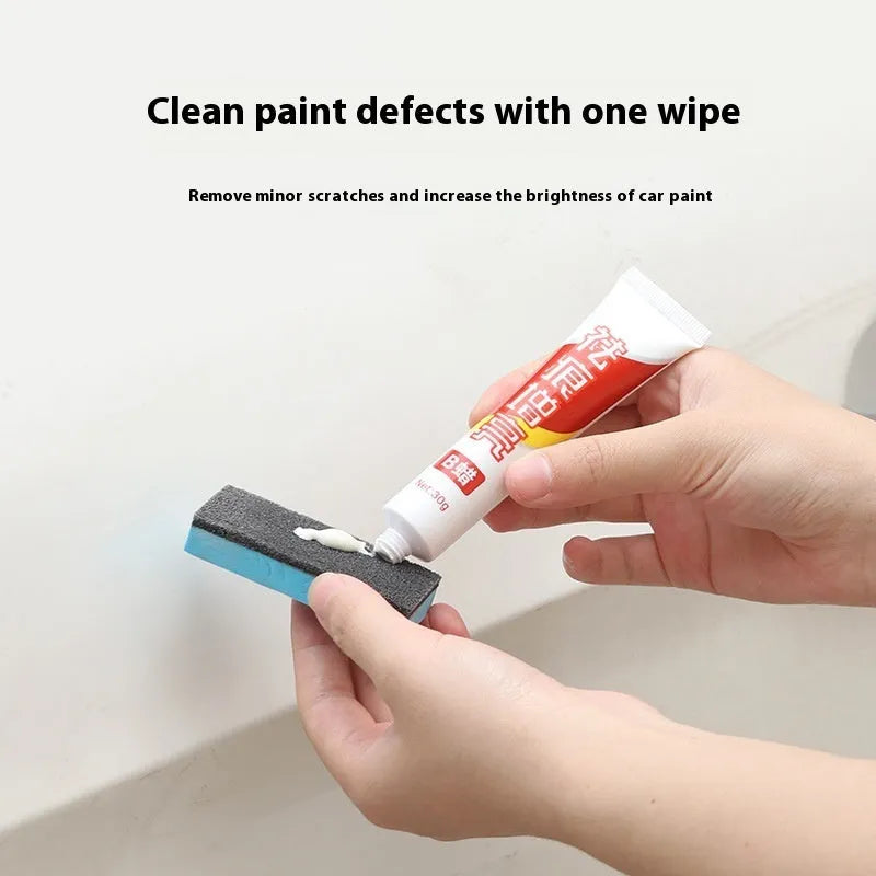 Car repair wax kit containing scratch removal A wax, brightening B wax, and frosted sponge mop