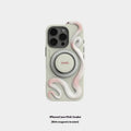 Leather protective phone case for iPhone with anti-fall design in pink, black, and white colours