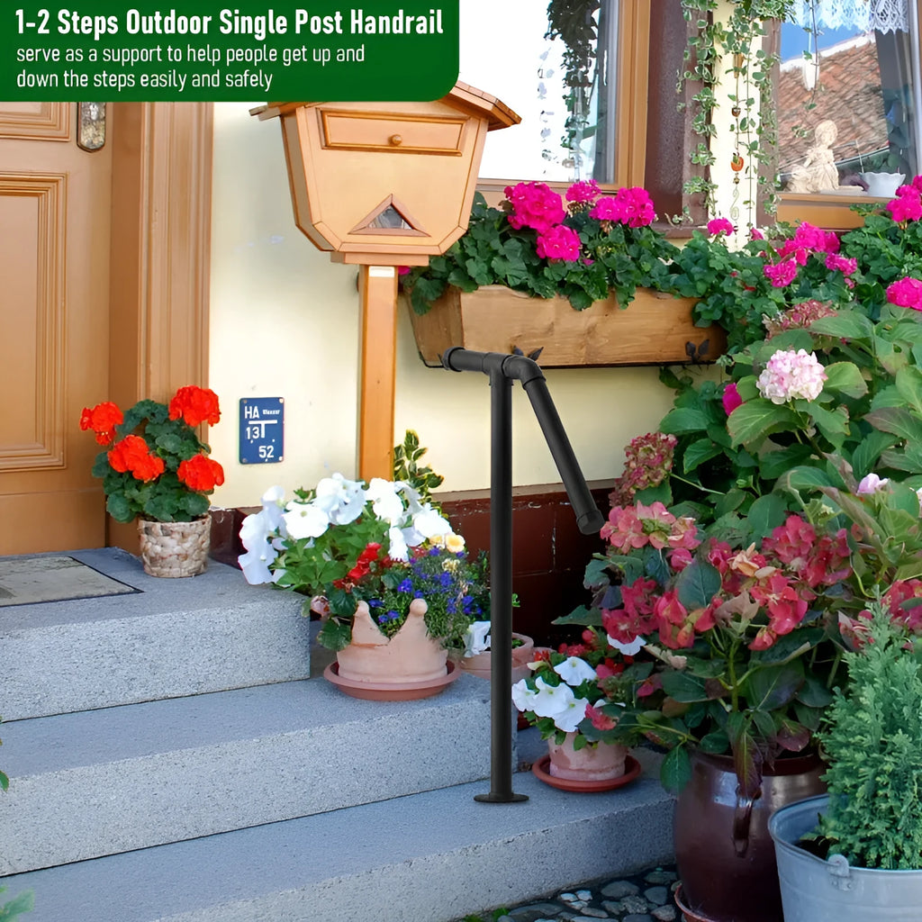 Black American style metal ladder support bracket for minimalist staircase installation