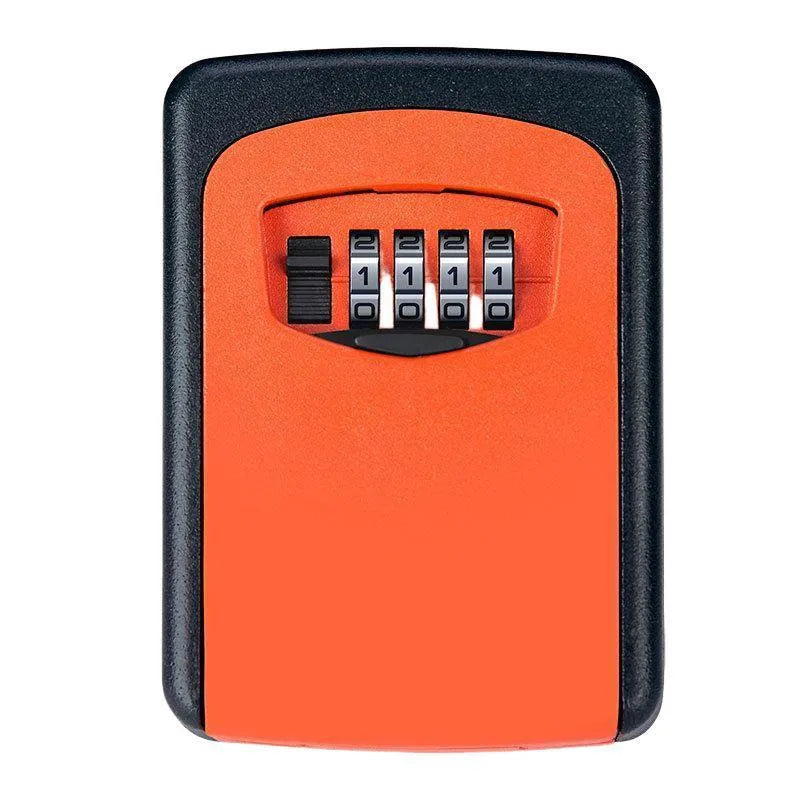 Metal die-cast anti-theft code storage box in grey, small size 117x82x37mm, for garage key storage.