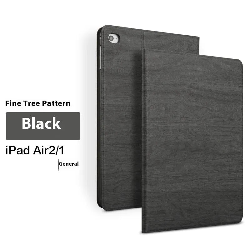 Sapphire blue imitation leather iPad protective cover with built-in bracket function shown on tablet