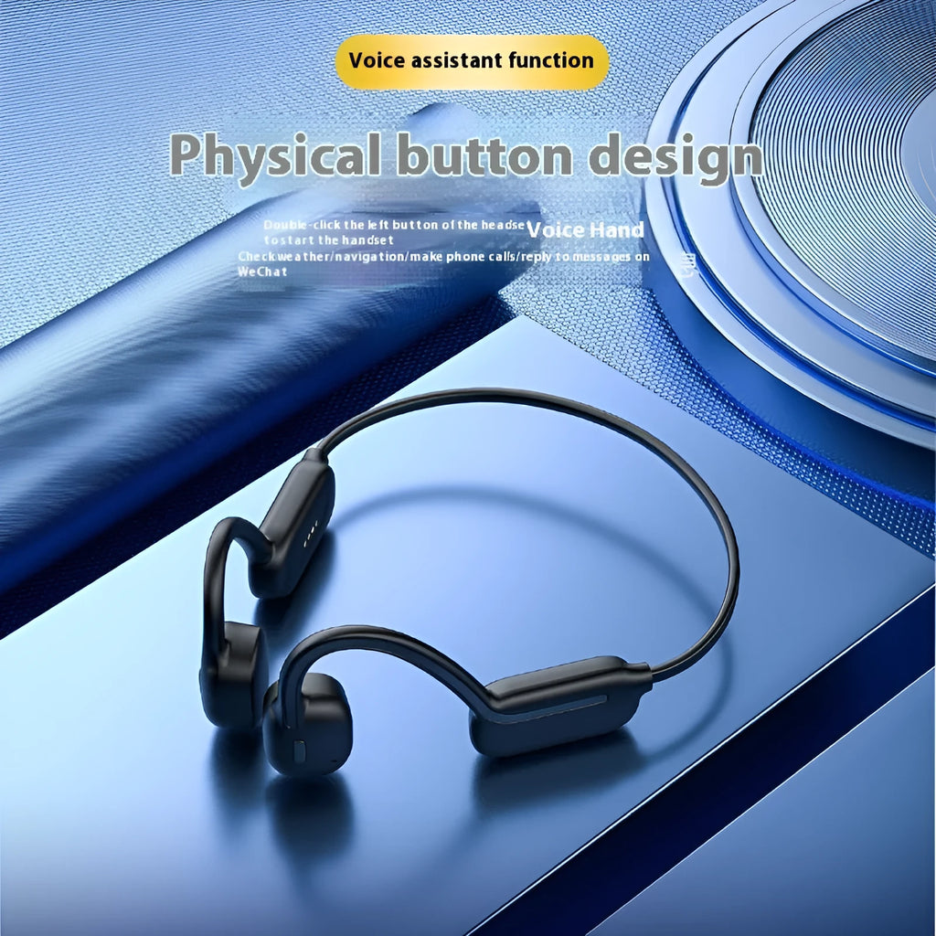 Swimming Bluetooth headset with bone conduction, 32GB memory, black and gray orange colour, hanging ear design