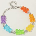 Colourful bear bracelet for women with panda animal styling, plastic and resin jewellery