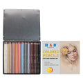 24-colour skin tone pencil set in round brush pot-style metal tin for portrait drawing