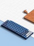 Ku102 wireless mechanical keyboard in deep sea blue with tea axis switches and monochrome backlight, USB Bluetooth Type-C