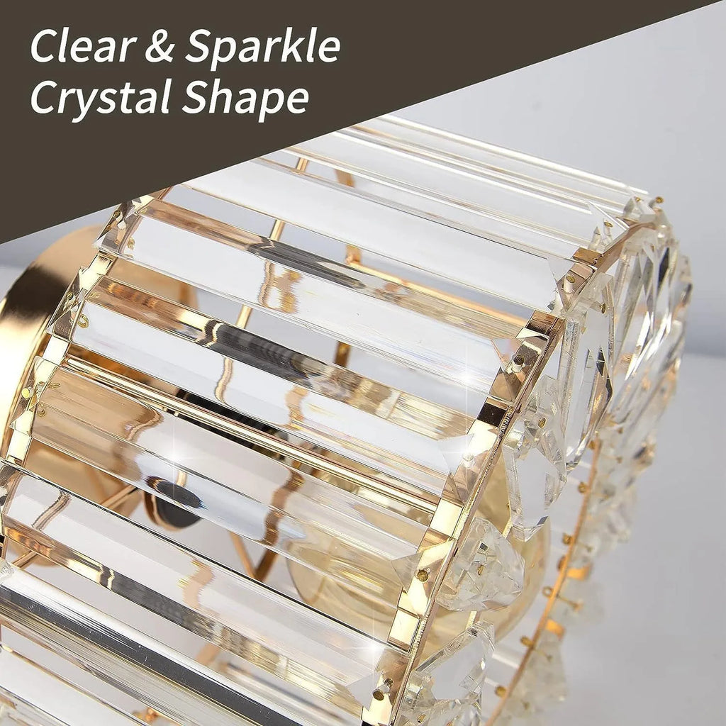 Milky white crystal ceiling light with gold finish for bedroom, 110–220V, E26 option