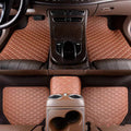 Universal right rudder leather car floor mat with quilted embroidered full surround design for GM models