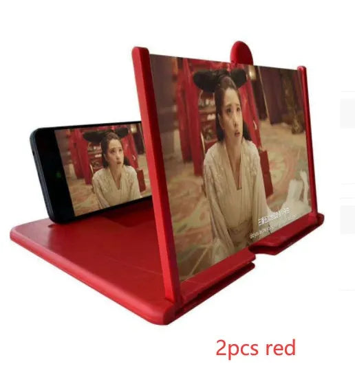 Acrylic lens phone amplifier with 3D HD screen, tempered glass back, black colour
