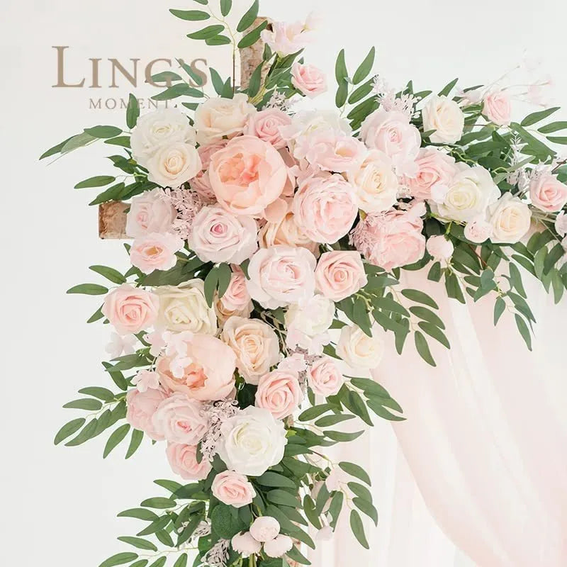 Oxford cloth wedding arch flower decorations in mixed colours with large and small flower horns and yarn