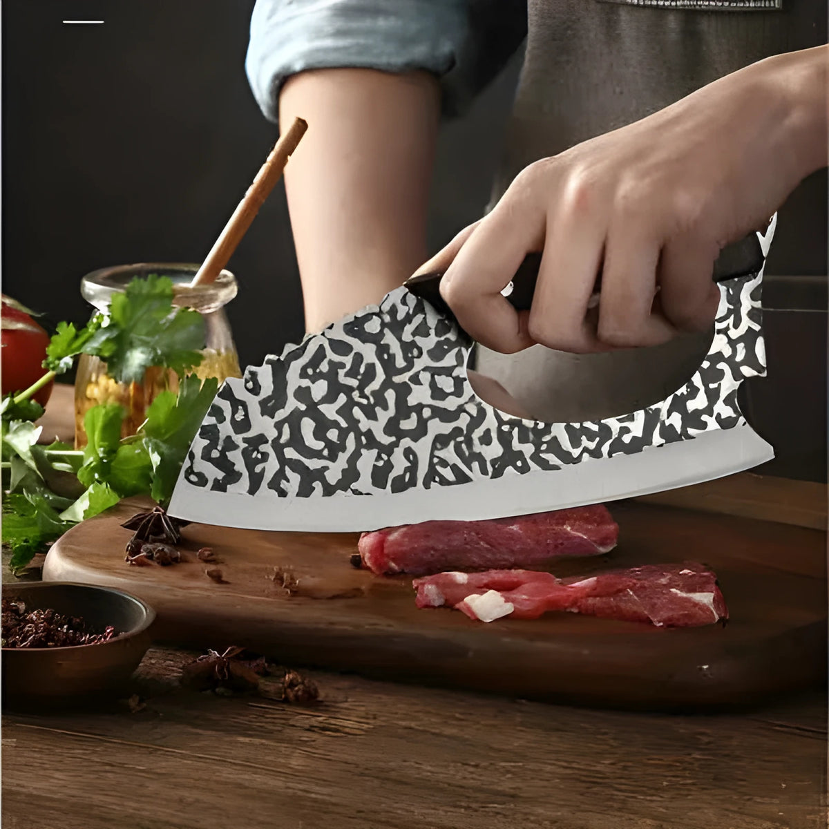Forged 4 chromium kitchen knife with labour-saving handle for vegetables and home cooking