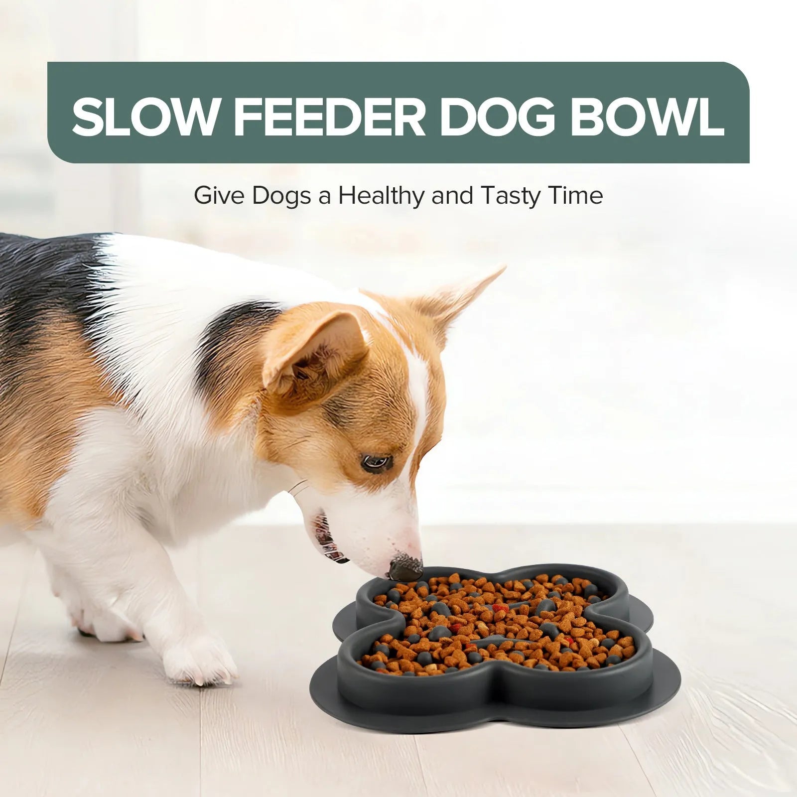 Square silicone pet licking pad with honeycomb texture, shown in green colour.