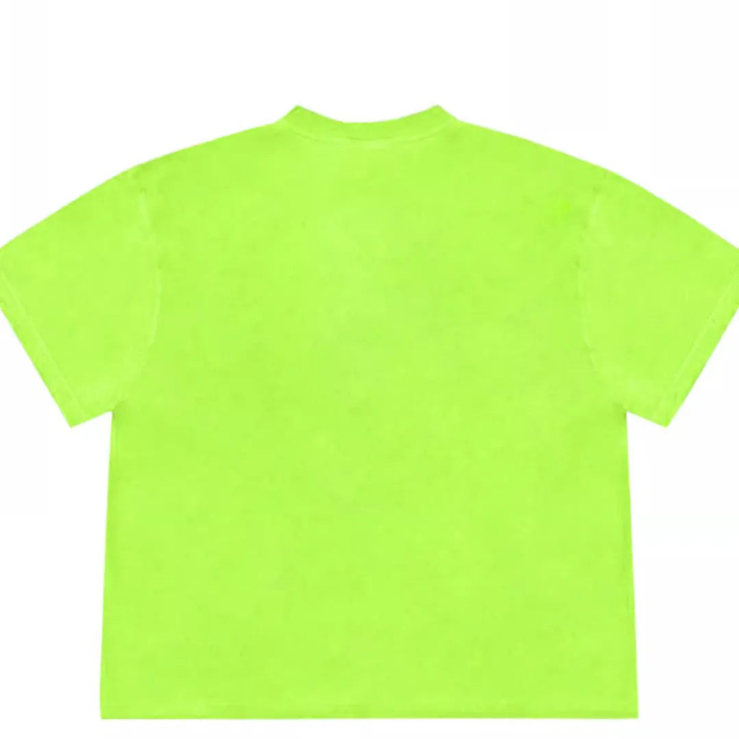 Blueberry patchwork short sleeve T-shirt in ice oxygen cotton with loose fit and round neck