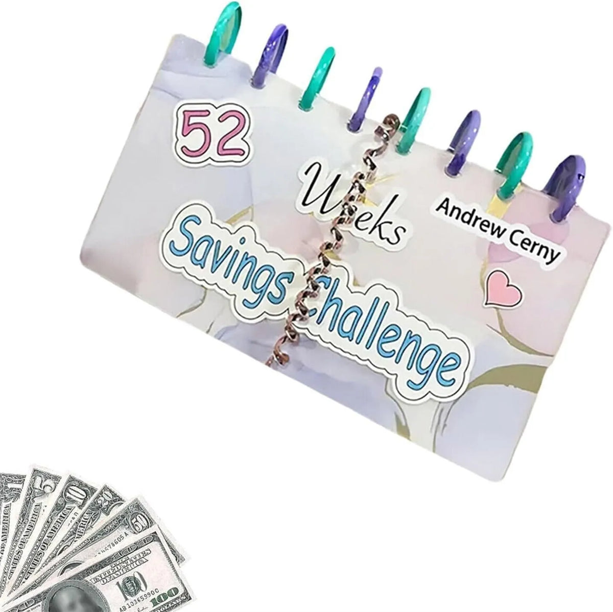 A5 reusable loose-leaf binder album set in plastic, 248 x 185mm, for cards, coupons and notes