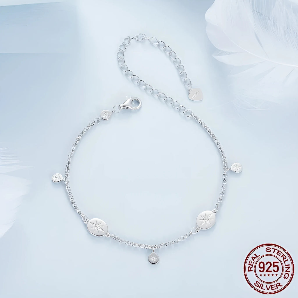 S925 sterling silver bracelet with star ornament for women colour BSB182 minimalist design