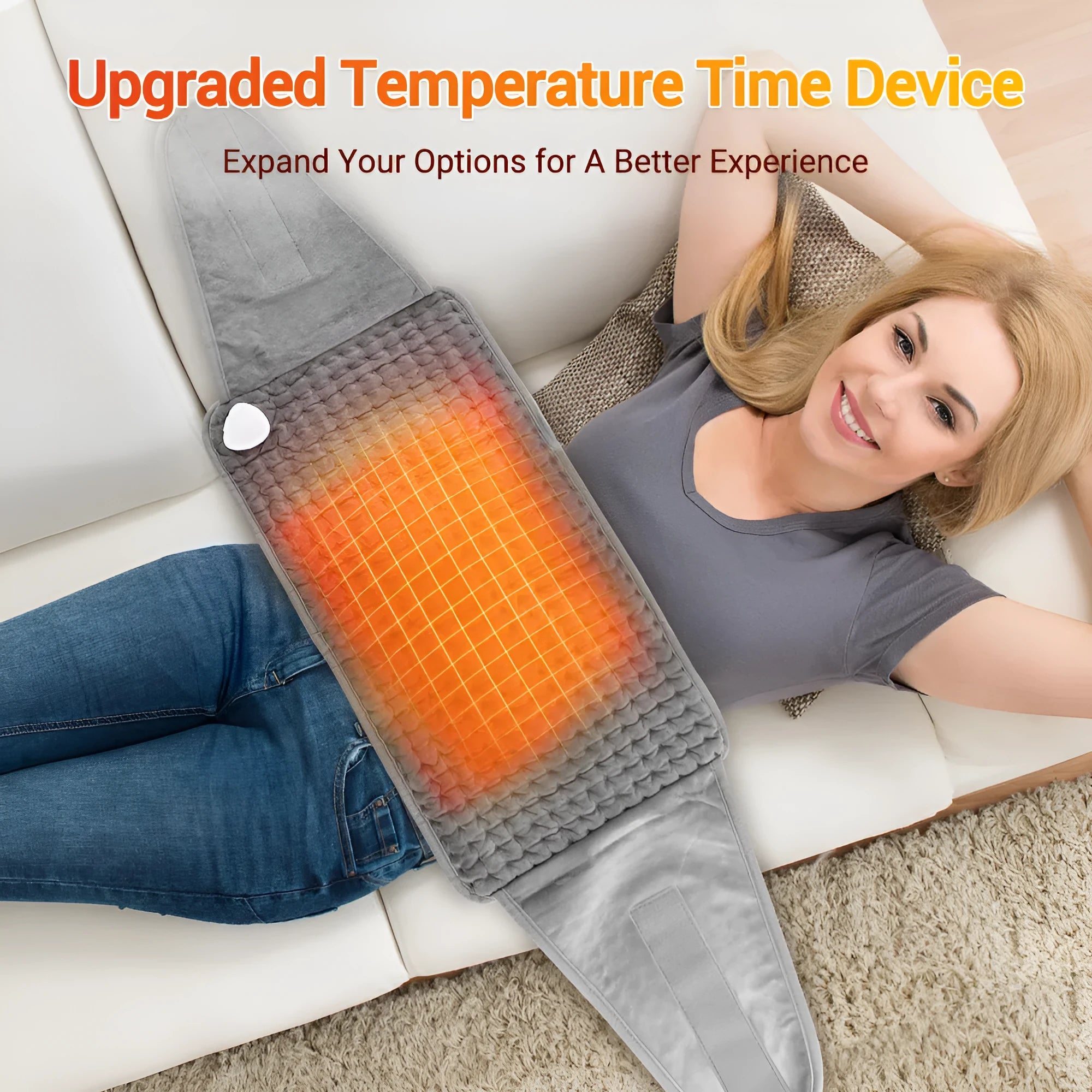 Gray multifunctional waist heating mat 30x125cm plug-in for single person use