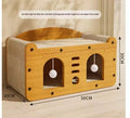 Double-layer corrugated paper cat house with two arched doorways in Double Ball Double Door colour