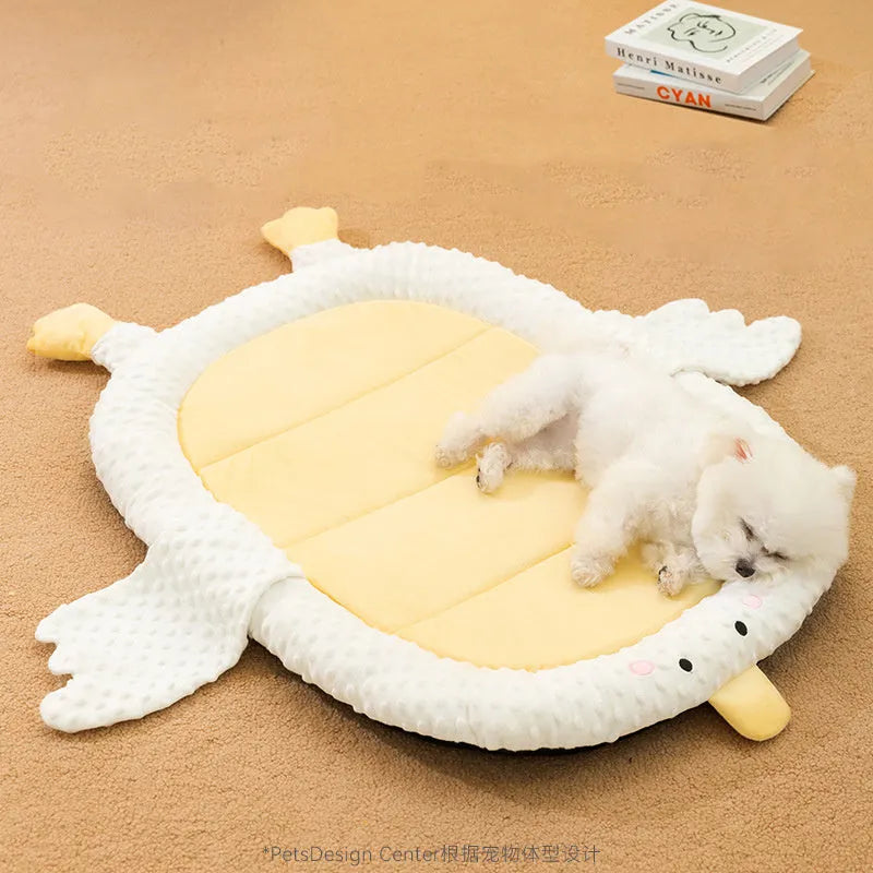 Orthopedic dog sofa bed with grey water-resistant cover in a medium size for joint support.