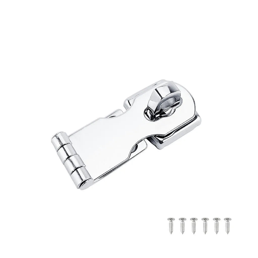 Silver 304 stainless steel hasp latch lock with bolt for drawer or cabinet.
