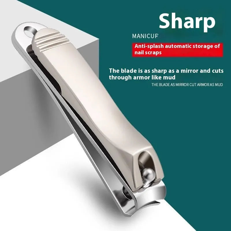Portable nail maintenance kit with anti-splash guard and multiple tools in plastic stainless steel