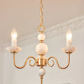 Retro French vintage milk glass copper 3-light chandelier 45cm diameter for bedroom dining room