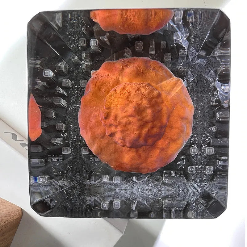 Small resin craft night lamp ornament shaped like an atomic bomb mushroom cloud explosion.