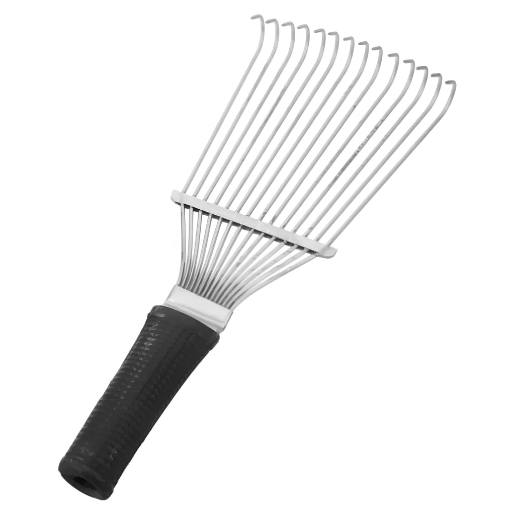 Stainless steel dematting brush rake comb for animal grooming with curved teeth
