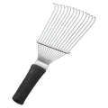 Stainless steel dematting brush rake comb for animal grooming with curved teeth