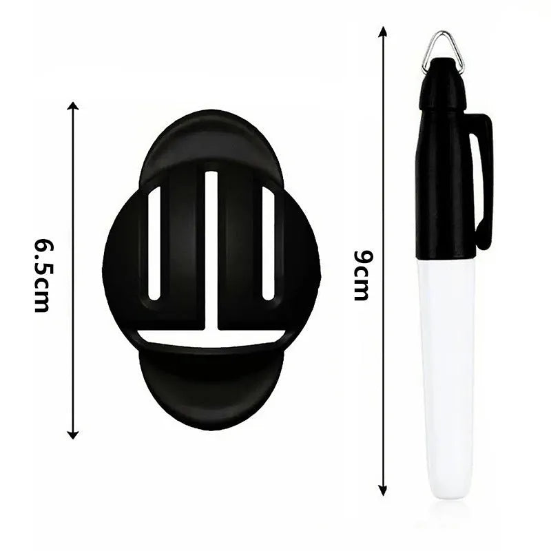 Golf scriber putter alignment tool kit with plastic scribers and drawing pens for outdoor practice