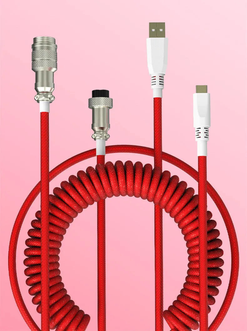 USB to Type-C mechanical keyboard navigation cable with detachable design in multiple colours
