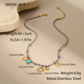 Handmade stainless steel necklace with coloured braided rope detail and geometric pendant