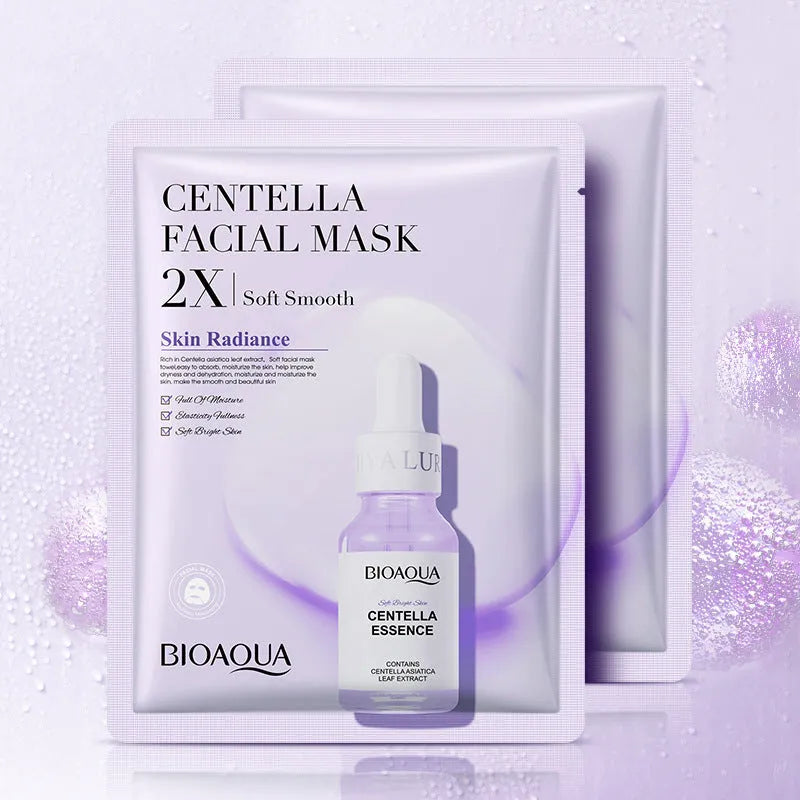 Single-use collagen and hyaluronic acid gel sheet facial mask for skin moisturising and firming.