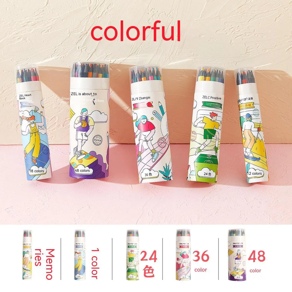 Zhenglin Sports Series colour pencil sets in various colour counts including erasable options.