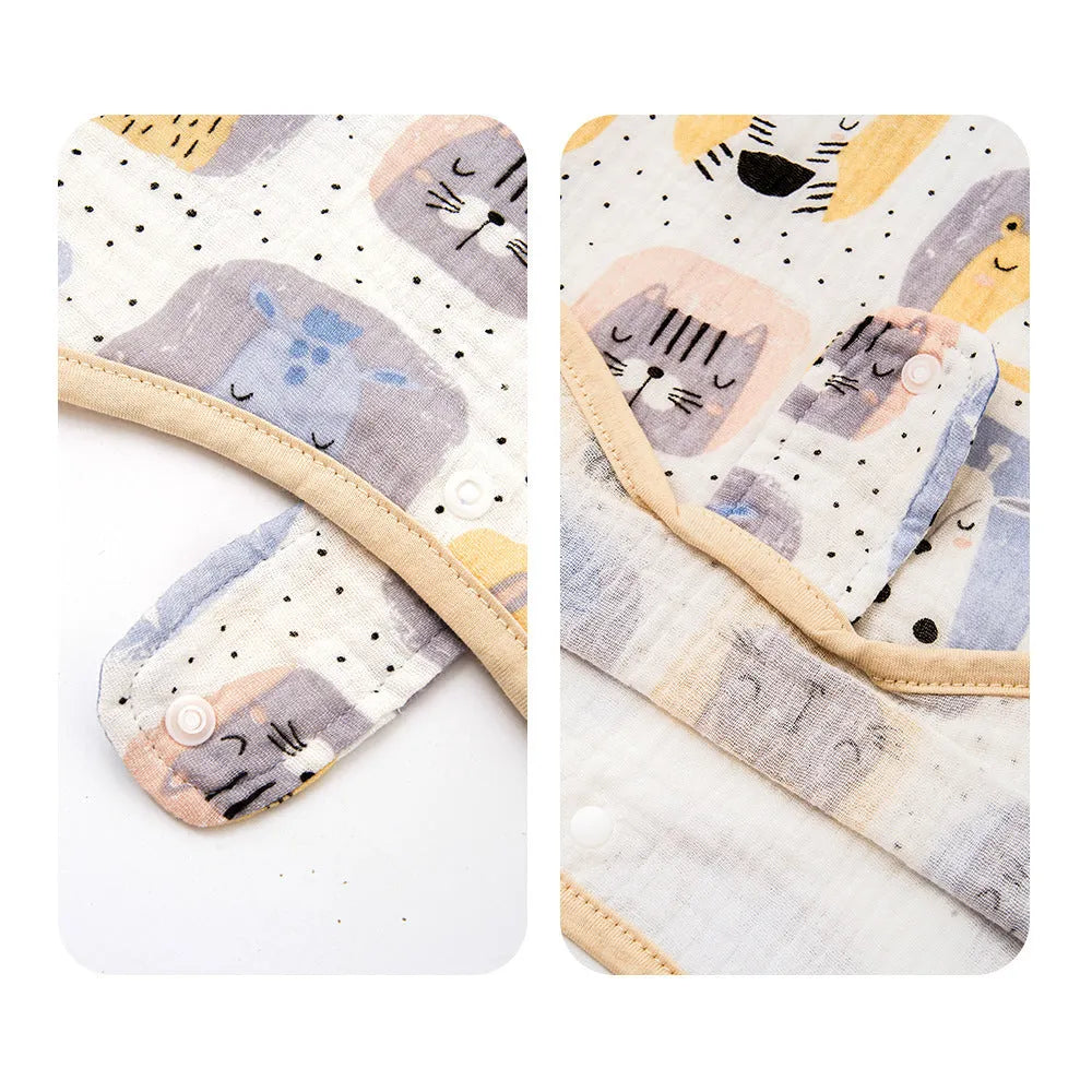 Simple printed baby sleeveless cotton gauze sleeping bag in vest style, 120cm length, pure cotton fabric