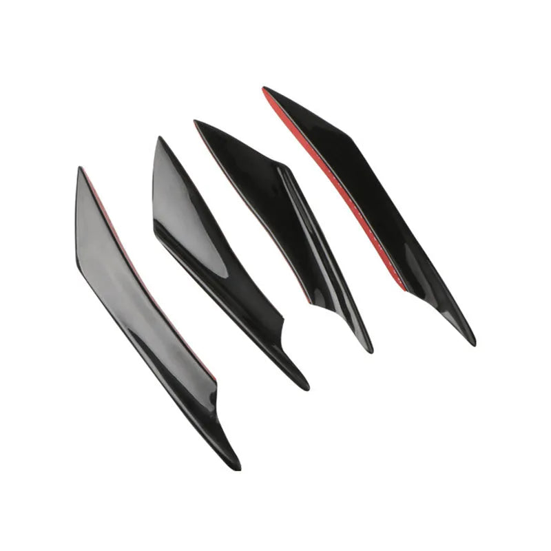 Carbon fibre automotive bumper blade kit with four ABS plastic air spoilers for vehicle modification