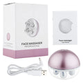 USB rechargeable roller massage electric face-lift device in Rose Red ABS plastic for reducing fine lines and puffiness