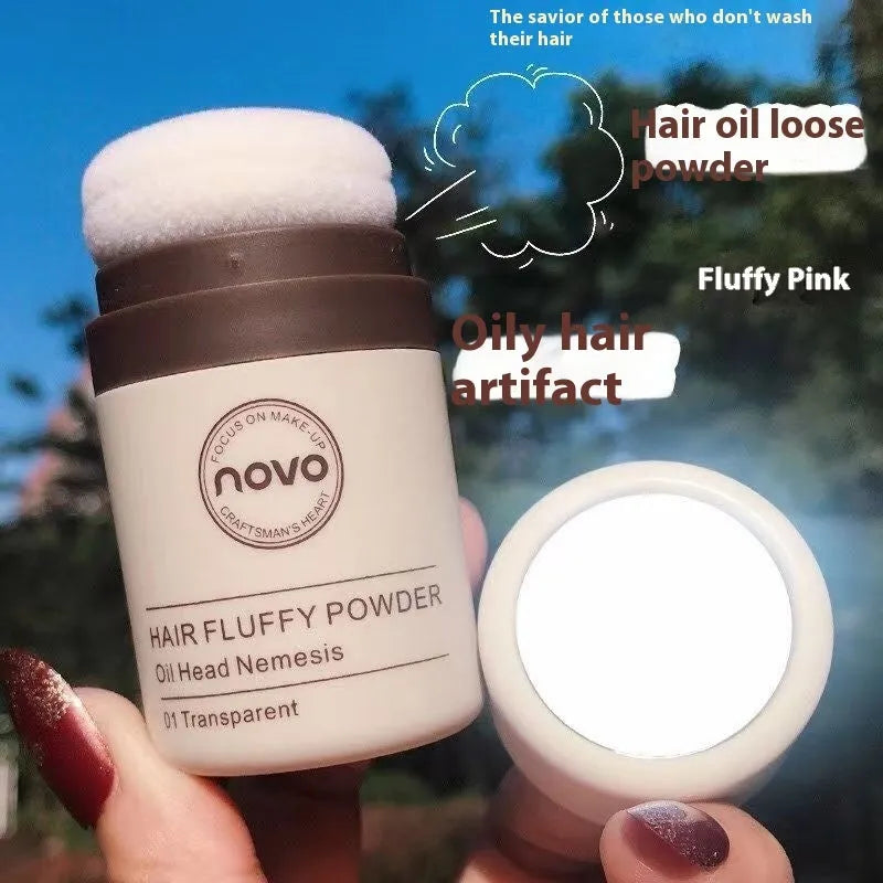 Oil control booster powder for hairline and bangs application in compact packaging with natural colour options