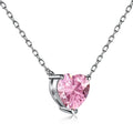925 sterling silver heart-shaped zircon necklace platinum white diamond option electroplated finish women jewellery